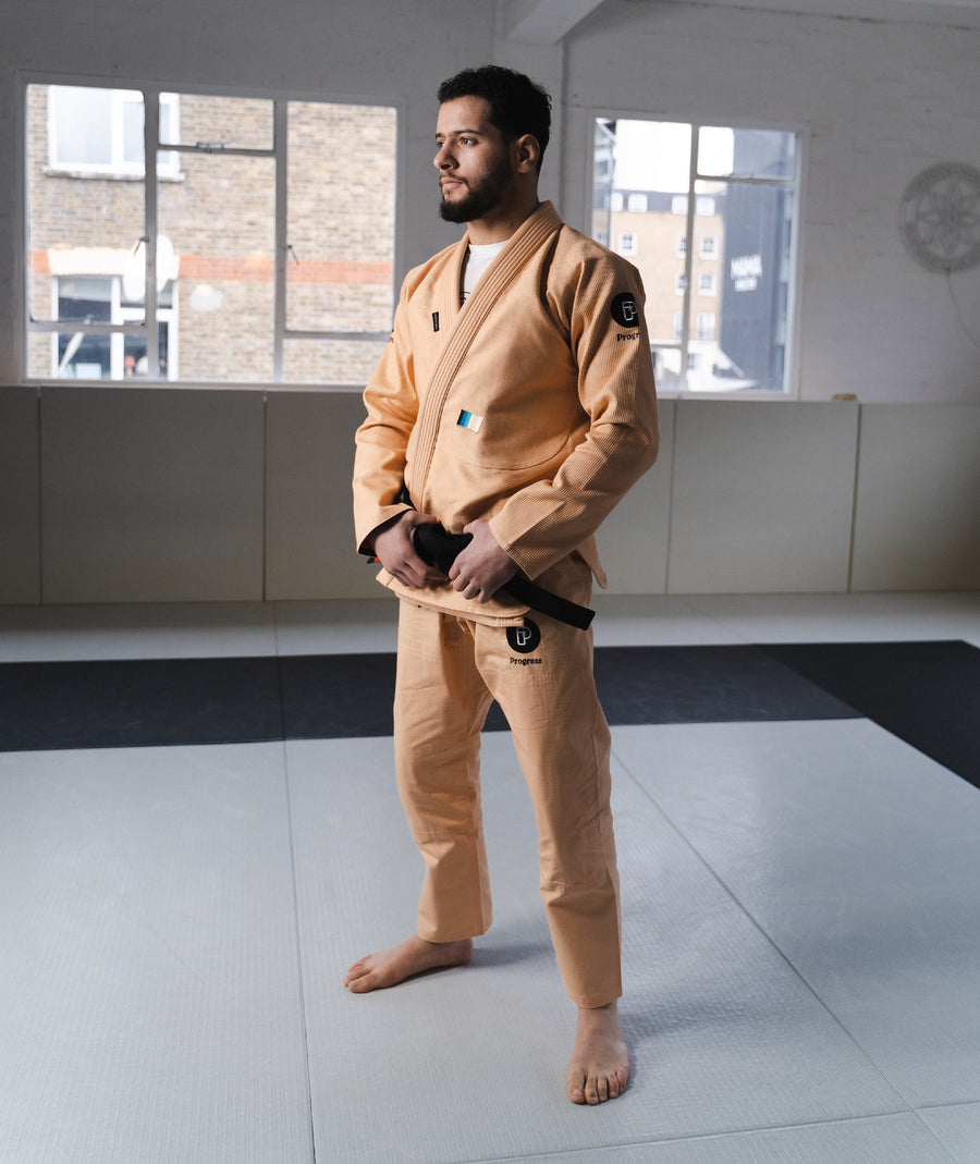 BJJ Athlete sporting the M6 Mark 6 Gi - Peach
