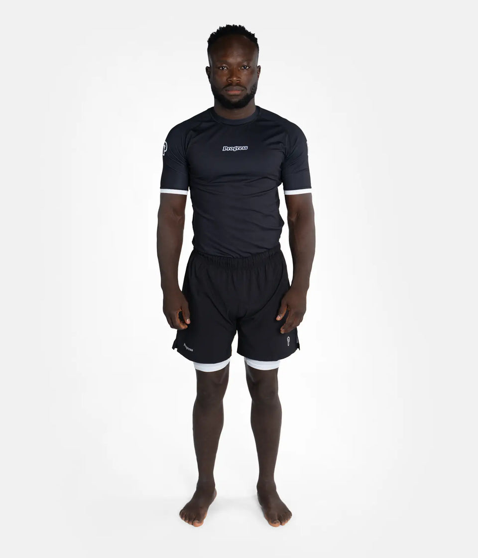 Academy + Rashguard - Black/White Rashguard