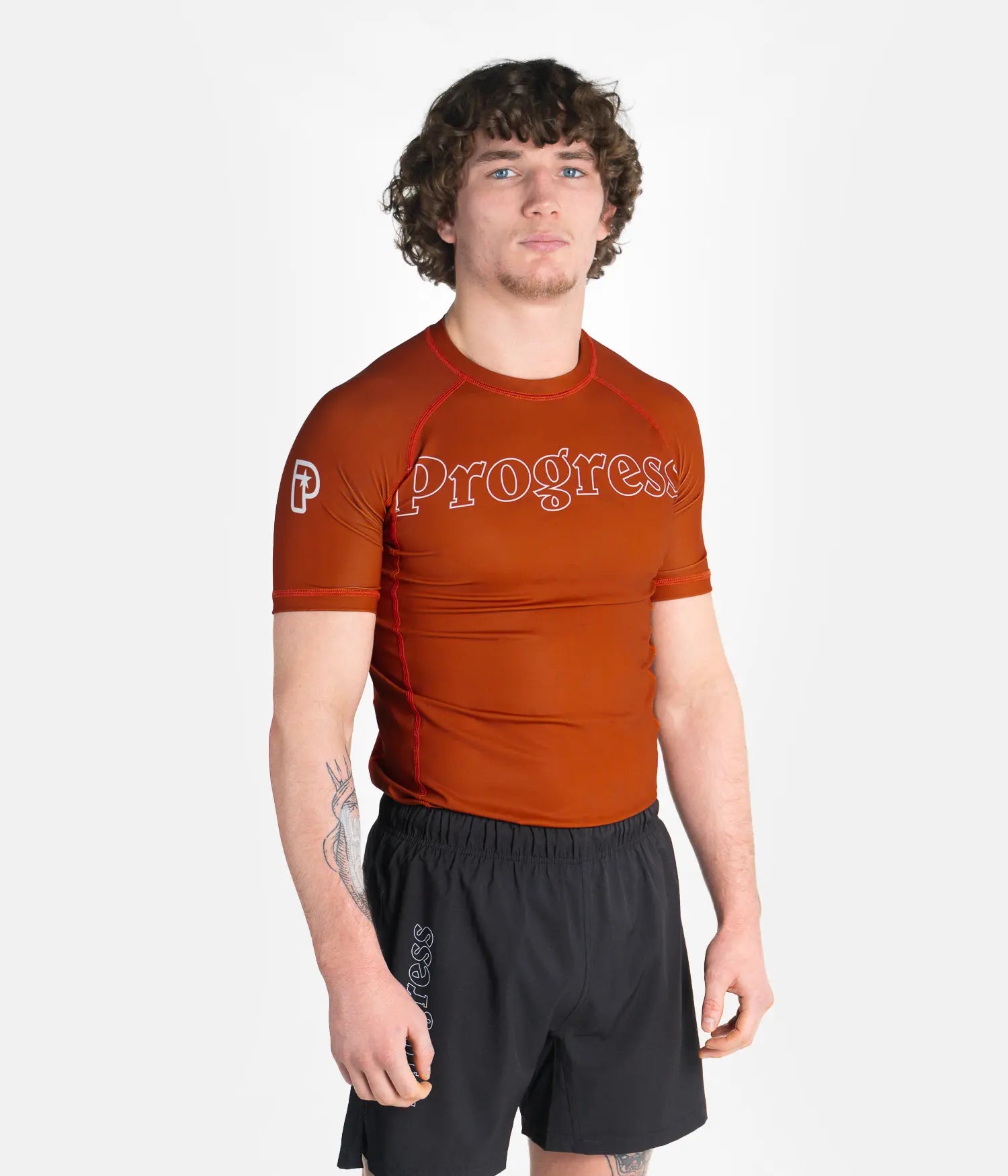 Classico Burnt Orange Rashguard (front view)