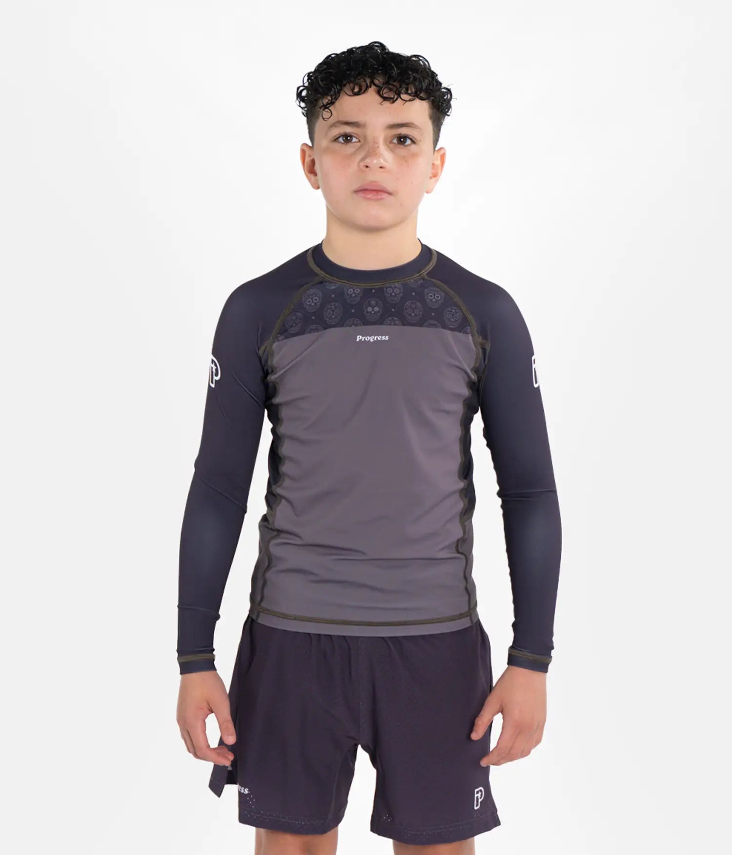 Kids Calavera Rashguard Longsleeve - Brown Rashguard