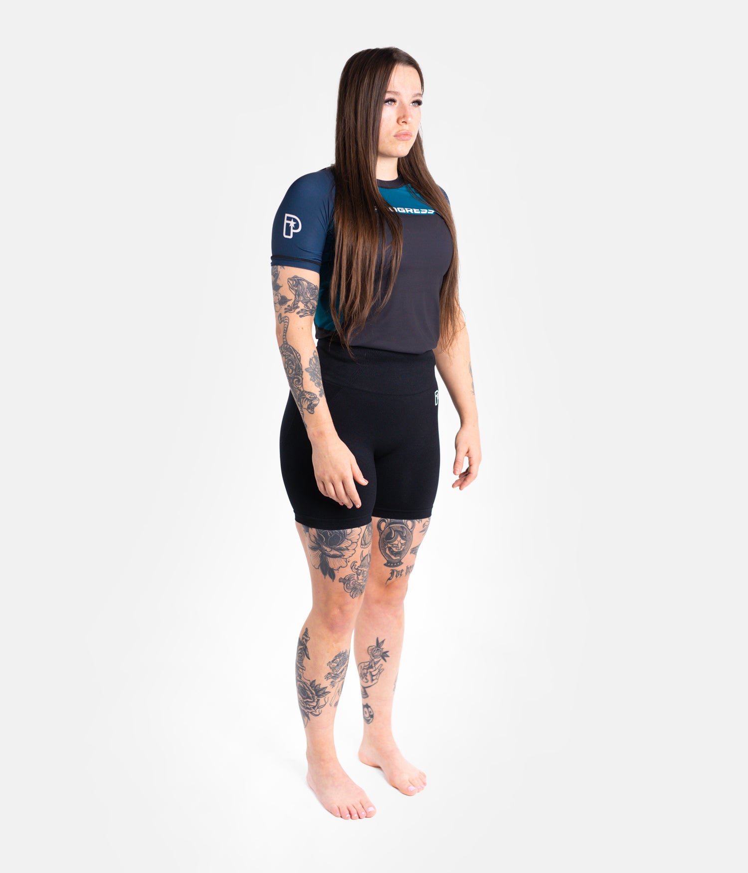 Ladies Sugar Skull Rashguard - Blue