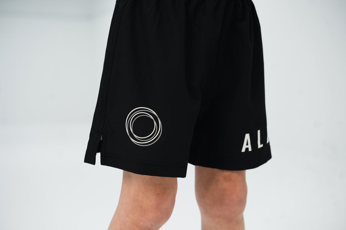 A L B A Kids Club Board Shorts - Black Shorts XS