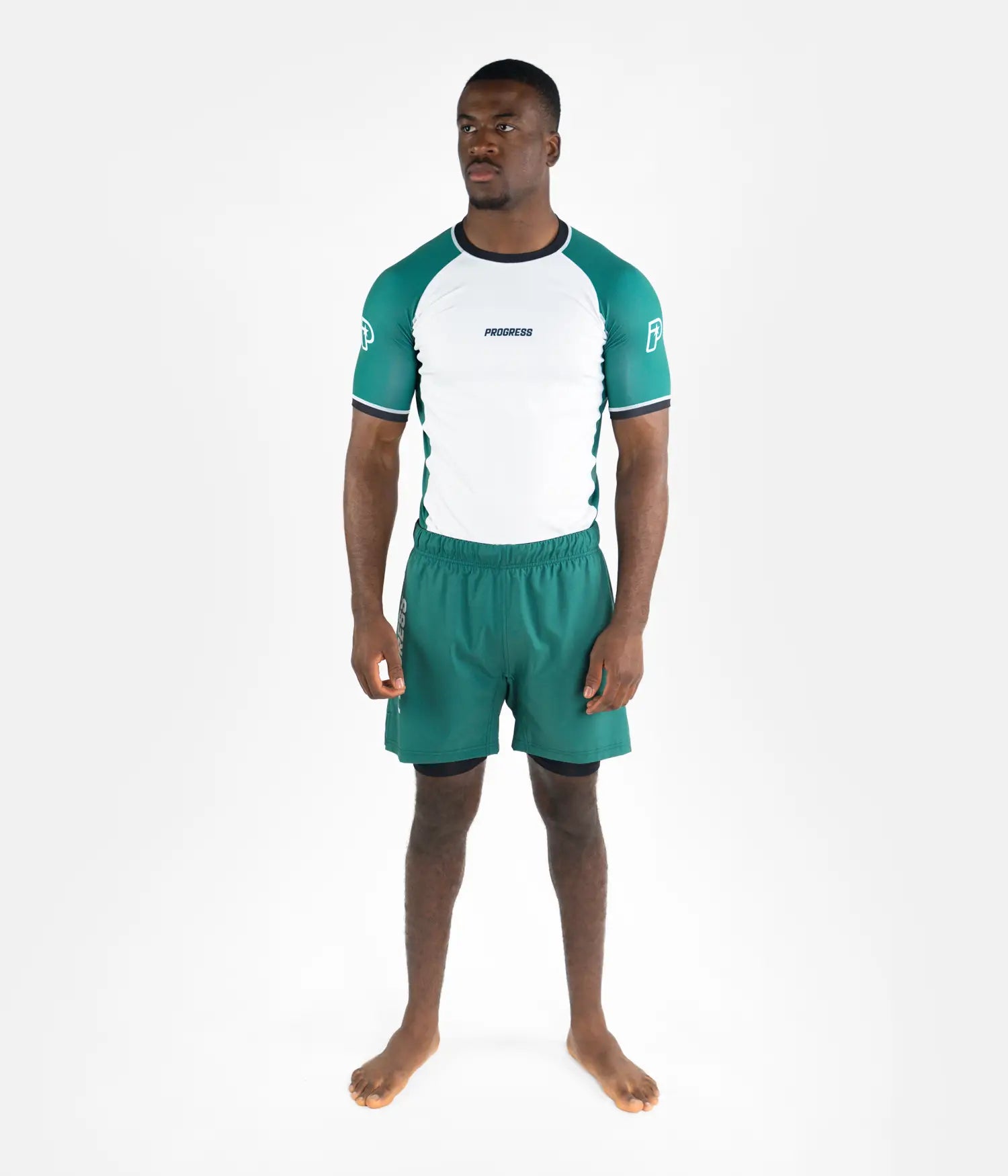 Profile Rashguard - White & Green Rashguard