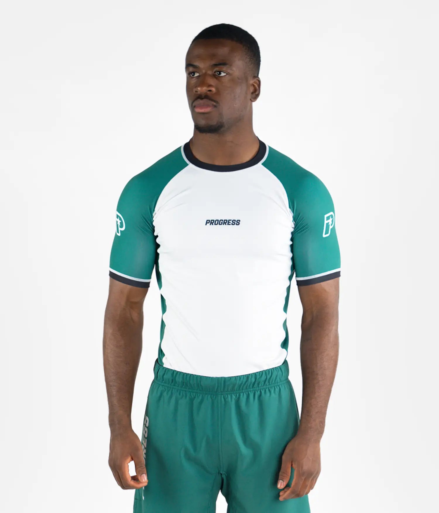 Profile Rashguard - White & Green Rashguard