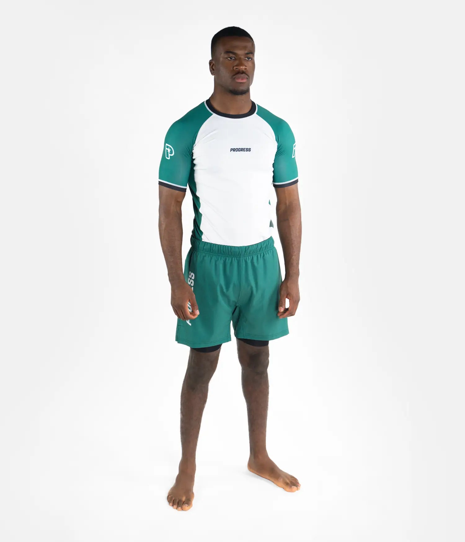 Profile Hybrid Shorts - White & Green Shorts