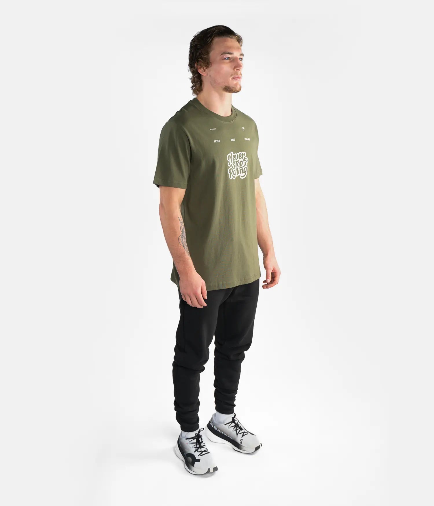Never Stop Rolling Tee - Khaki T-Shirt
