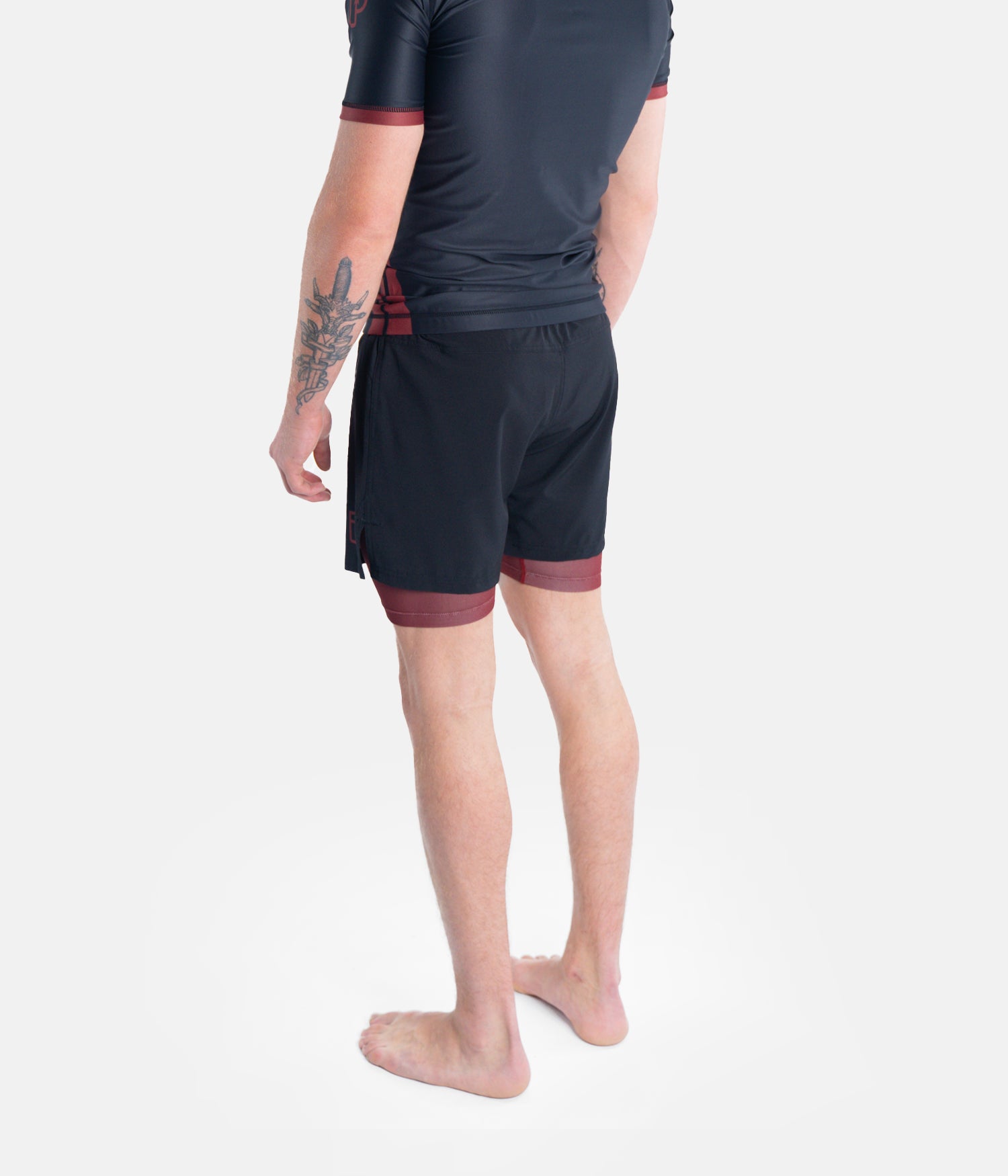 Academy + Black & Maroon Hybrid Shorts