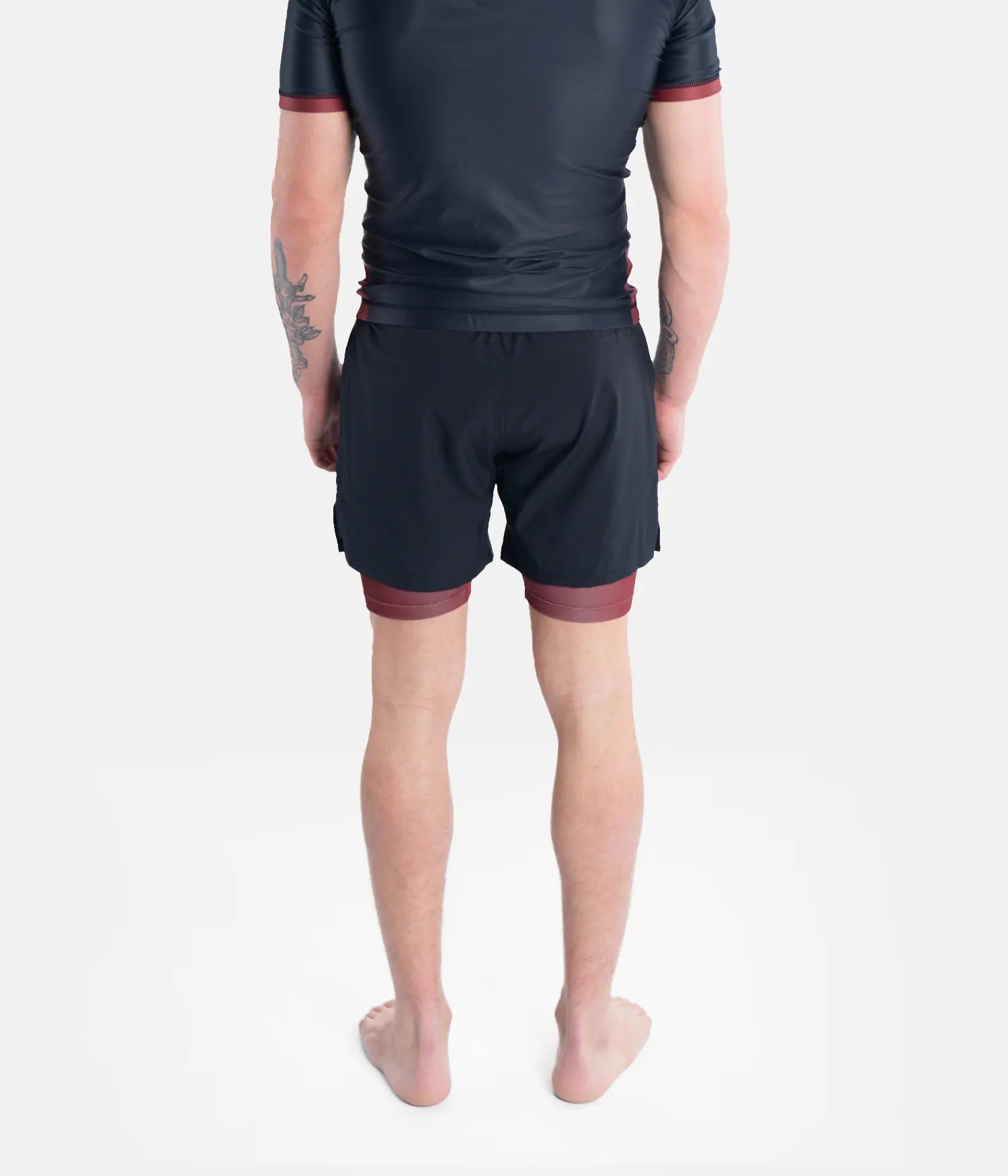 Academy + Black & Maroon Hybrid Shorts Shorts