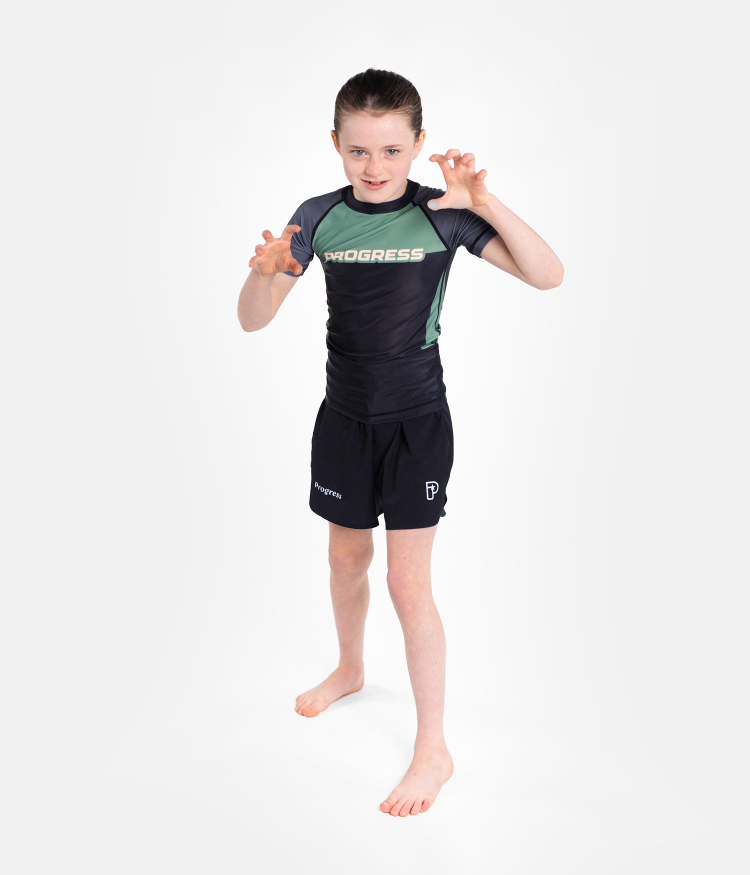 Kids Sugar Skull Rashguard - Green